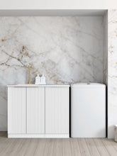 NOOSA WHITE BASE LAUNDRY CABINET WITH STONE TOP AND SINK 1060X600X900